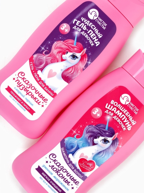 Набор детский  Набор детский "Самой чудесной", гель-пена 250 мл, шампунь 250 мл, мочалка 25 гр