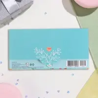 Конверт для денег "С Днём Рождения!" цветы в вазе, голубой фон, 17х8 см