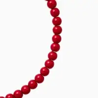 Бусы нить, шар №8, красные, L=43 см