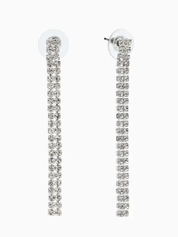 Гарнитур 2 предмета: кулон, серьги &laquo;Элегантность&raquo;, кисточки, белые в серебре, 50 см