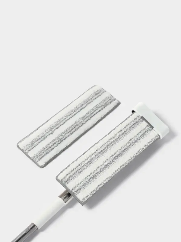 Швабра с отжимом, противоударная, со сгоном, стальная ручка, 2 профессиональные насадки, 36&times;11&times;130 см