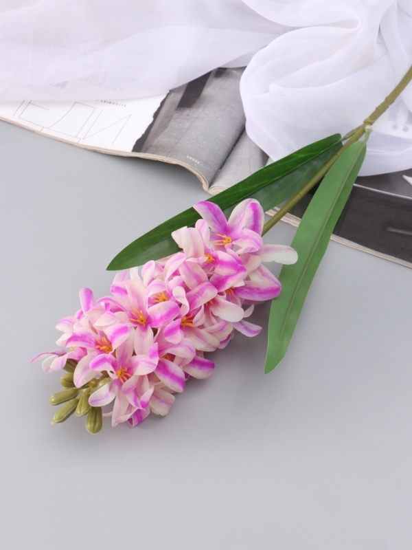 Цветы искусственные  Цветы искусственные "Гиацинт галант" 66х5 см, бело-сиреневый