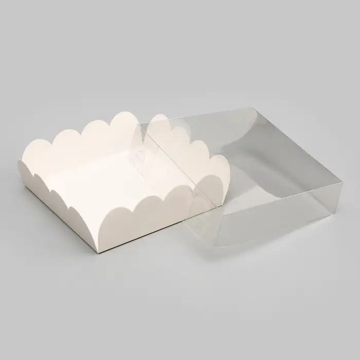 Коробка для печенья, кондитерская упаковка, Белая, 13×13×4 см Коробка для печенья, кондитерская упаковка, Белая, 13×13×4 см