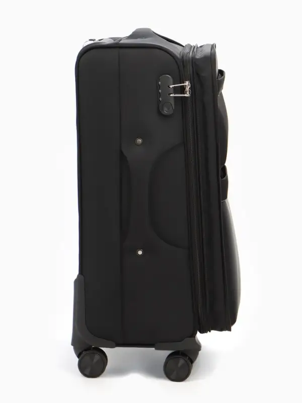 Чемодан на колёсах TEXTURA, с увеличением, кодовый замок, 42&times;26&times;68 см, 24", чёрный