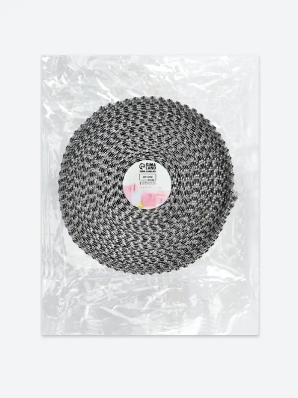 Лента с имитацией страз, 4 см, 9&plusmn;1 м, цвет серебряный