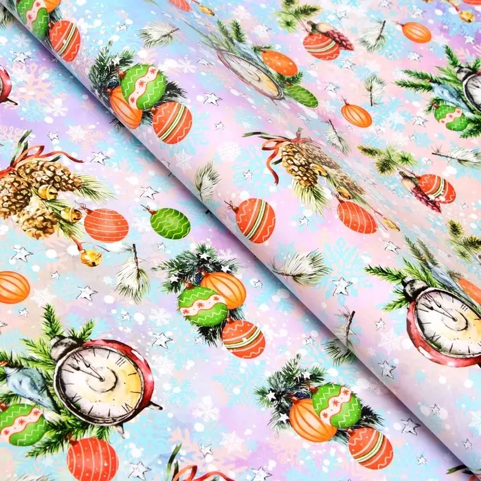 Бумага упаковочная глянцевая «Новогодний подарок», 70×100 см