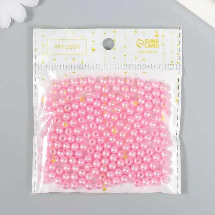 Бусины для творчества пластик «Розовое кружево», набор 200 шт., d=0.6 см Бусины для творчества пластик «Розовое кружево», набор 200 шт., d=0.6 см
