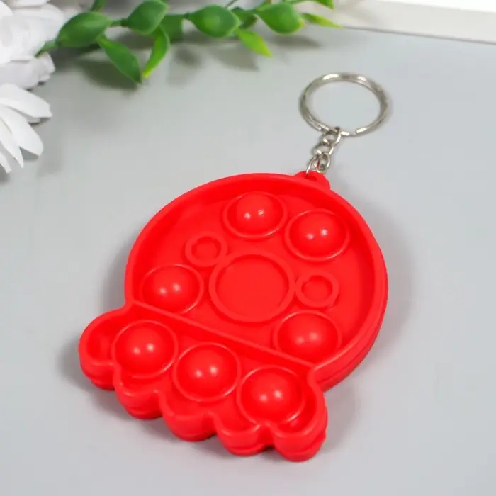 Брелок резина антистресс (бесконечная пупырка) Брелок резина антистресс (бесконечная пупырка) "Медуза" МИКС 7,5х6х1,3 см