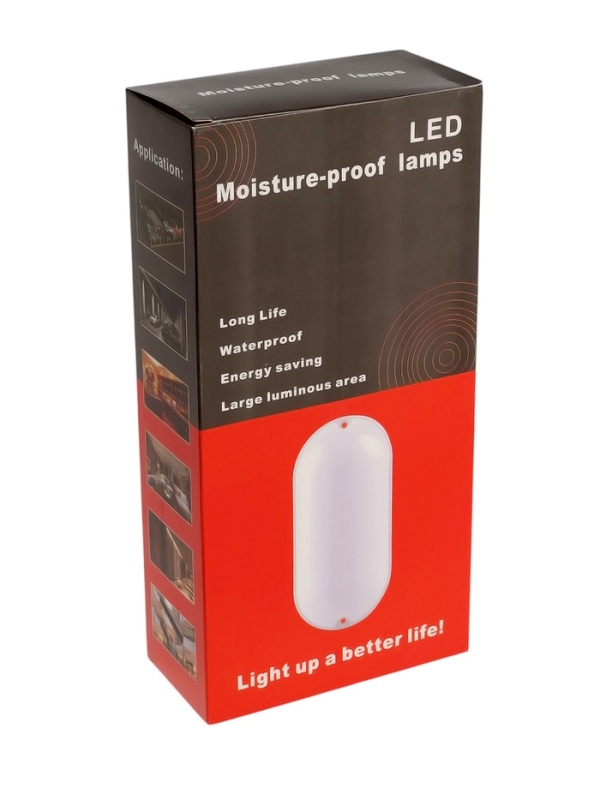 Светильник светодиодный, 24 Вт, IP54, 4000К, 220 В, овал, белый