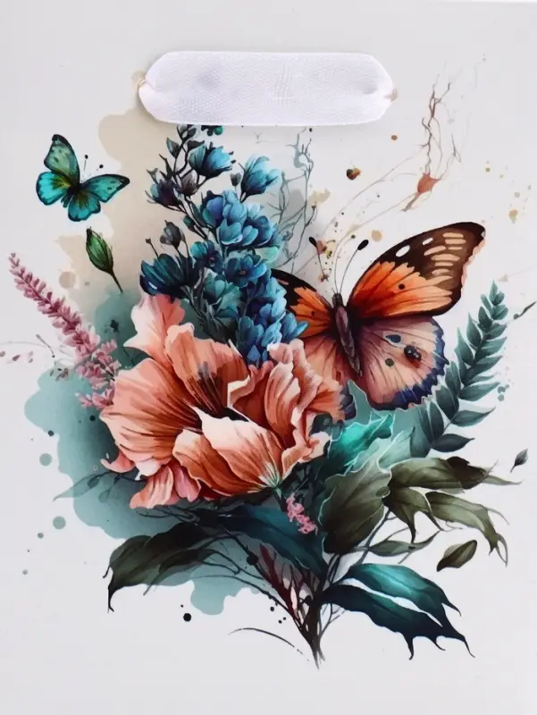 Пакет подарочный вертикальный «Большие бабочки», S 12×15×5.5 см Пакет подарочный вертикальный «Большие бабочки», S 12×15×5.5 см