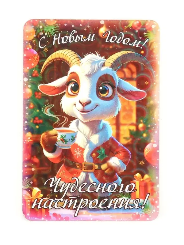 Магнит новогодний 2027 &laquo;С Новым Годом! Чудесного настроения!&raquo; 9.6&times;6.7 см