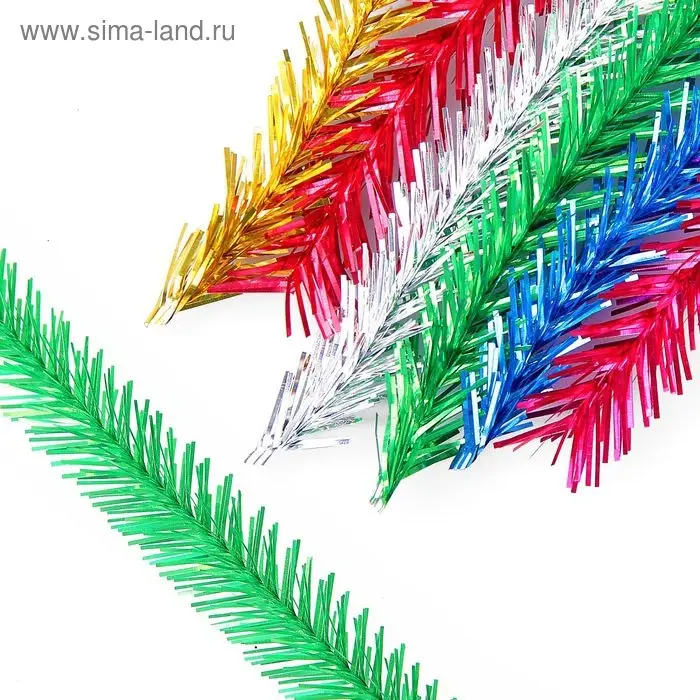 Мишура новогодняя «Ёлочка» двойная, d-2 см, L-200 см, МИКС