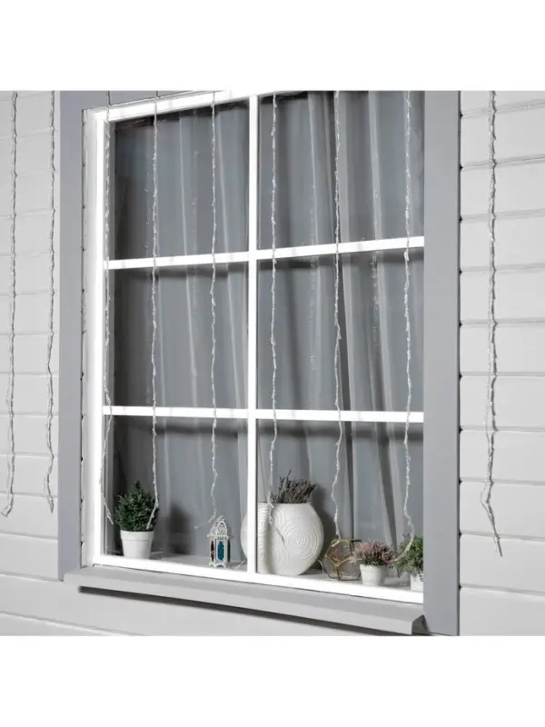 Гирлянда &laquo;Водопад&raquo; 2&times;1.5 м, IP44, прозрачная нить, 400 LED, свечение синее, 8 режимов, 220 В