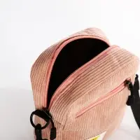 Сумка молодёжная на молнии, с наружным карманом, 17&times;6&times;14 см, розовая