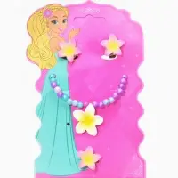 Набор детский &laquo;Выбражулька. Цветок&raquo;, 3 предмета: бусы, клипсы, кольцо безразмерное, разноцветный