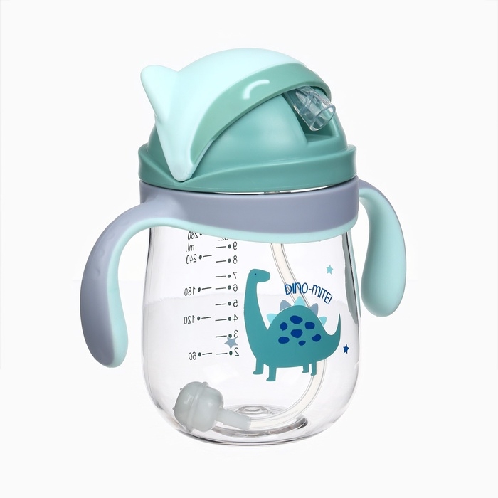 Поильник детский M&B «Котик» с трубочкой, от 9 мес., 280 мл., цвет серо-голубой Поильник детский M&B «Котик» с трубочкой, от 9 мес., 280 мл., цвет серо-голубой