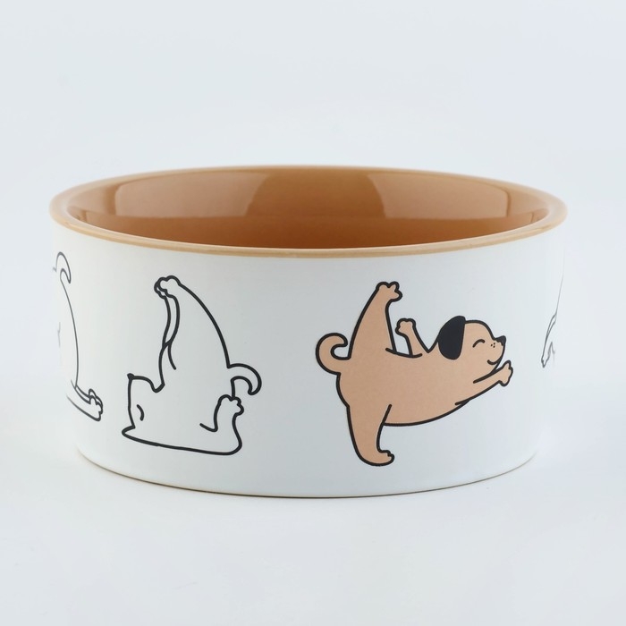 Миска керамическая «Фитнес песики», 200 мл, для собак Миска керамическая «Фитнес песики», 200 мл, для собак