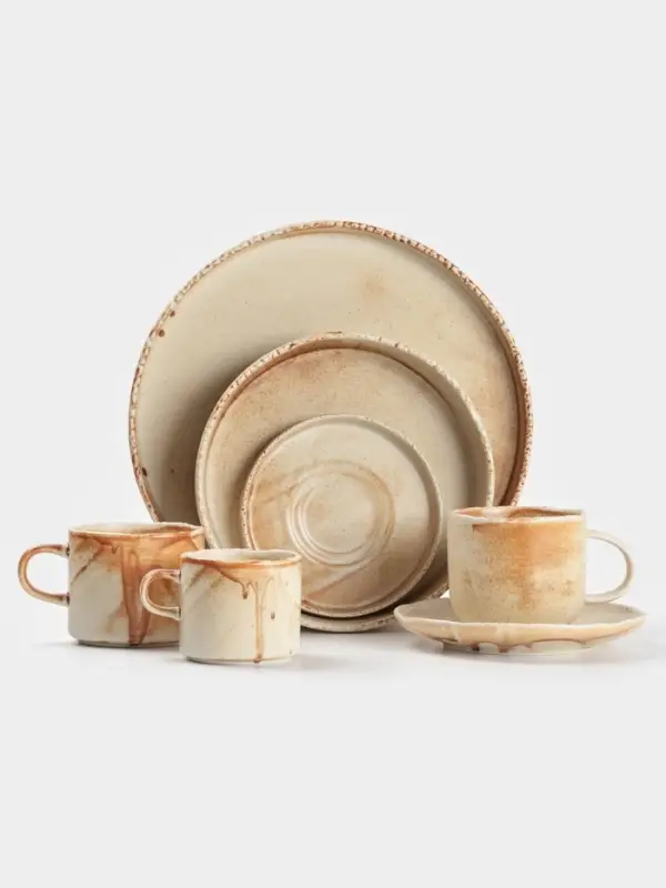 Тарелка Magistro Organic brown, d=16 см, фарфор бежевая