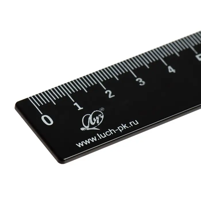 Линейка 15 см, непрозрачная, чёрная Линейка 15 см, непрозрачная, чёрная