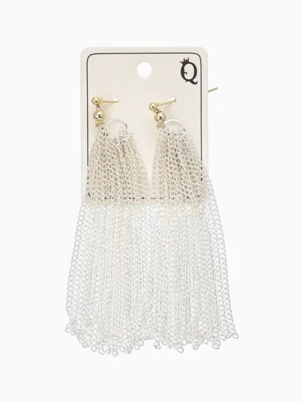 Серьги металл &laquo;Цепи&raquo;, сборка, цвет серебряно-золотой, 8 см