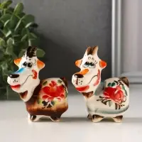 Фигурка фарфор &laquo;Маруся козочка&raquo;, 8.5 см, гжель цветная, МИКС