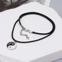 Кулон на шнурке &laquo;Инь-ян&raquo;, чёрно-белый в серебре, 45 см