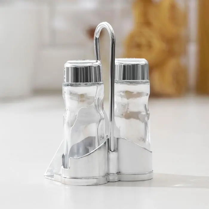 Набор для специй на подставке Доляна «Эксклюзив», 40 мл, 3 предмета: салфетница на пластиковой подставке, 2 солонки Набор для специй на подставке Доляна «Эксклюзив», 40 мл, 3 предмета: салфетница на пластиковой подставке, 2 солонки