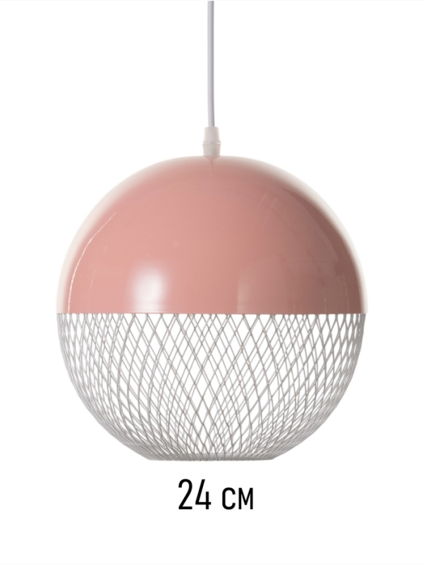 Светильник Lina 1х40Вт Е27 светло-розовый  26х26х32см