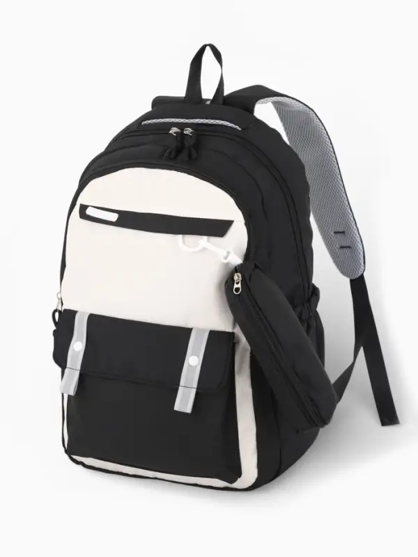 Рюкзак 31*14*44 см,2 отд.3 н/карм+пенал, Комби черный/беж