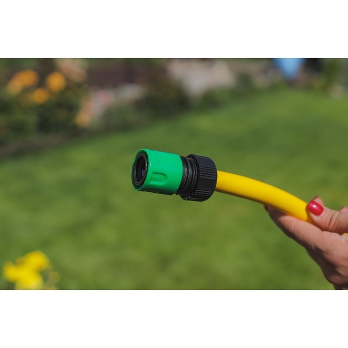 Набор: насадка для полива, коннектор, коннектор с аквастоп 3/4 Набор: насадка для полива, коннектор, коннектор с аквастоп 3/4" (19 мм), адаптер1/2"−3/4" (12 мм−19 мм), ABS−пластик