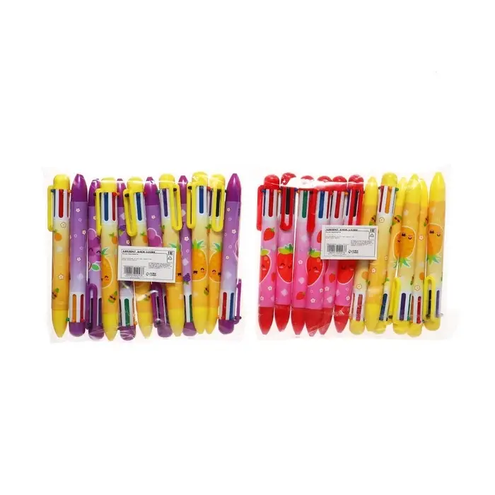 Ручка шариковая многоцветная Calligrata, автоматическая, 6 цветов, с рисунком, МИКС Ручка шариковая многоцветная Calligrata, автоматическая, 6 цветов, с рисунком, МИКС