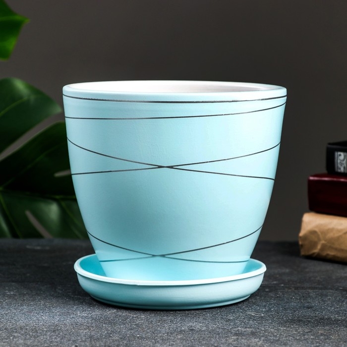 Горшок цветочный Горшок цветочный "Магнолия" голубой, 2,4 л