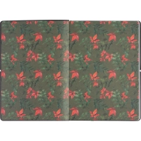 Блокнот Папоротники А5, 128л, клетка, обложка экокожа, с резинкой