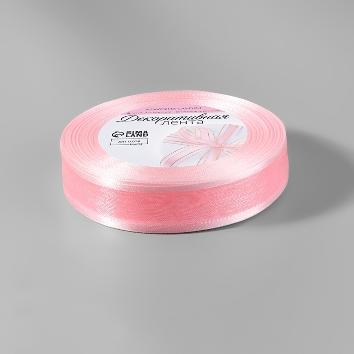 Лента декоративная, капроновая/атласная, 18 мм, 18 ± 1 м, цвет розовый Лента декоративная, капроновая/атласная, 18 мм, 18 ± 1 м, цвет розовый