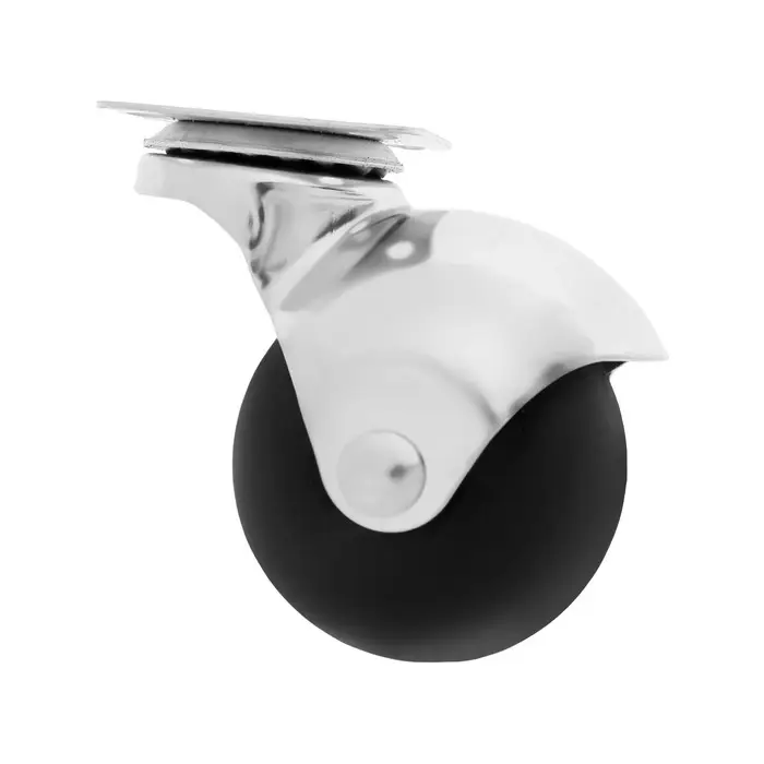 Колесо мебельное, &laquo;Шар&raquo;, d=50 мм, пластик, черное