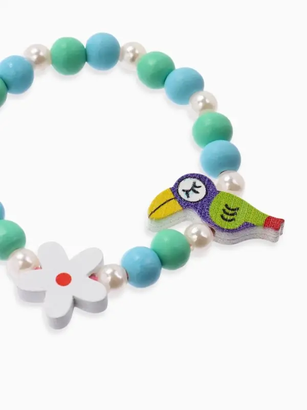 Браслет детский &laquo;Выбражулька. Тукан с цветочком&raquo;, d=5 см, МИКС