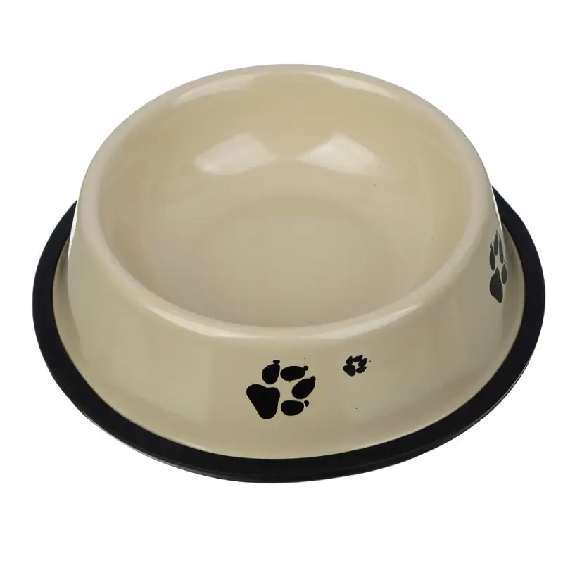 VETTA Миска металлическая бежевая, антискользящая, 17,5х4 см, 300 мл