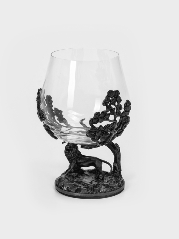 Бокал для коньяка  Бокал для коньяка "Лев",  8.3 х 12.3, серебро