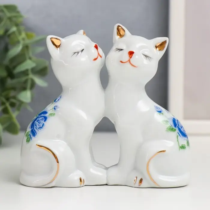 Фигурка керамика &laquo;2 котёнка в цветочек&raquo;, 9.5&times;4.5&times;10.6 см