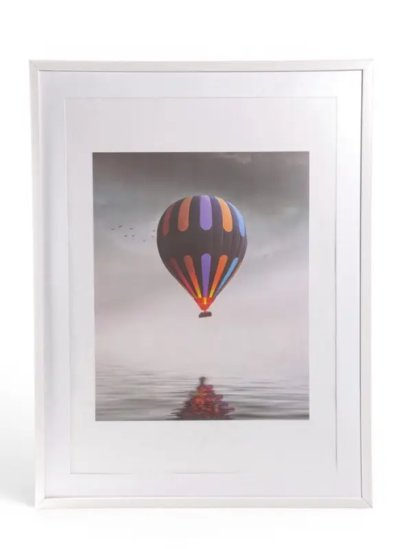 Фоторамка ПВХ на 1 фото Ellis 50&times;70 см, с паспарту, белый (пластиковый экран)