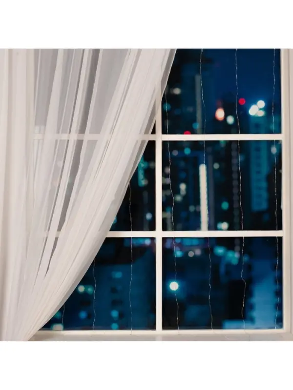 Гирлянда &laquo;Занавес&raquo; 1.6&times;1.6 м, роса, IP20, серебристая нить, 160 LED, свечение мульти, 8 режимов, 220 В