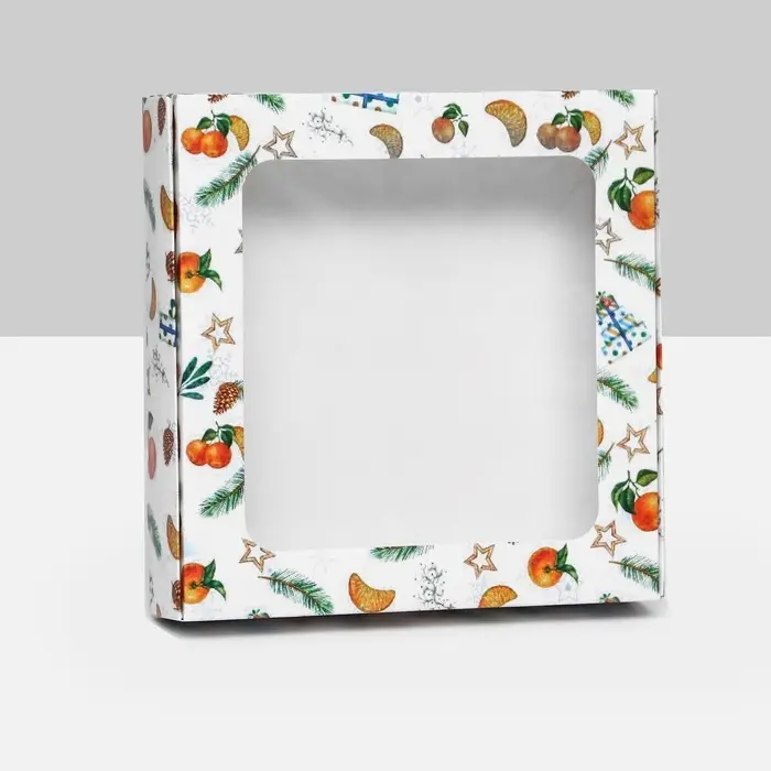 Коробка самосборная «Новогоднее настроение », 16×16×3 см
