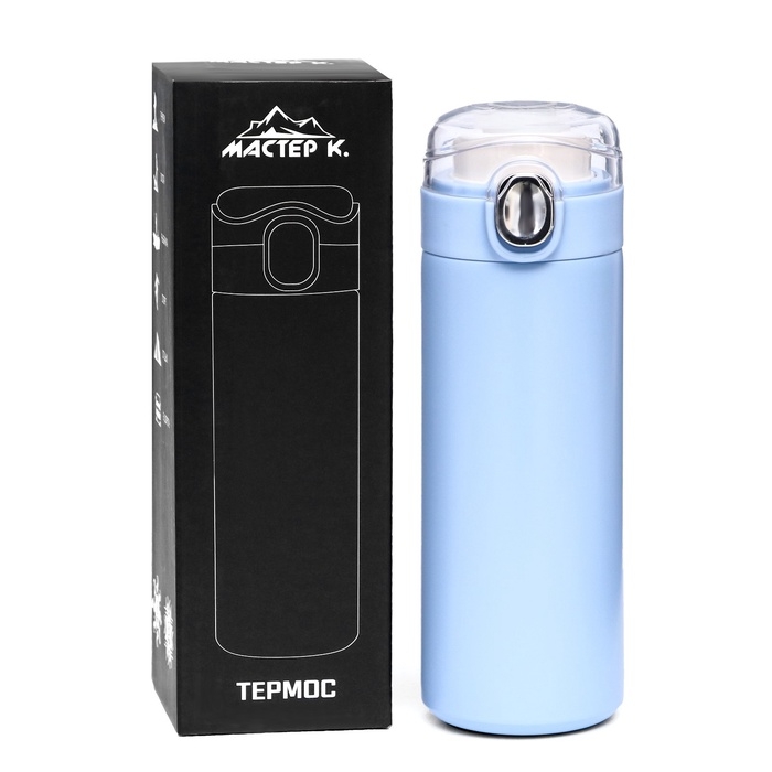 Термос, 400 мл, Simple Термос, 400 мл, Simple "Мастер К", сохраняет тепло 8 ч, 20.5х6.3 см, голубой