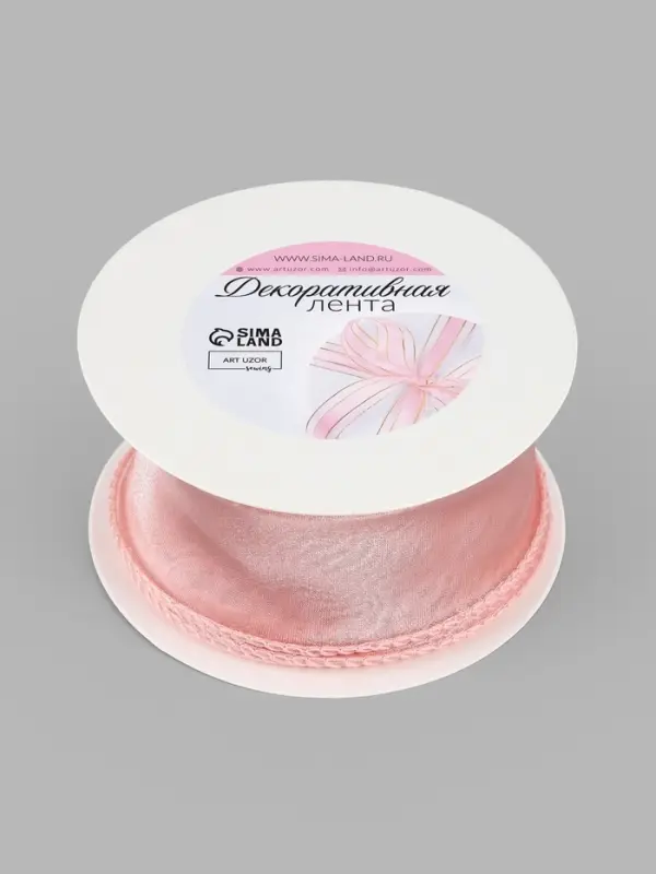 Лента капроновая &laquo;Волна&raquo;, 50 мм, 10&plusmn;1 м, розовая