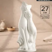 Фигурка гипс &laquo;Пара кошек&raquo;, белая, 10&times;27&times;10 см