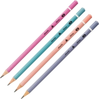 Карандаш чернографитный Attache Shine, трехгранный, б/ласт, ассорти