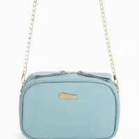 Сумка женская кросс-боди на молнии, 19&times;7&times;13 см, голубая