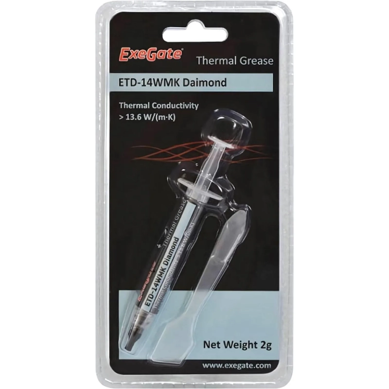 Термопаста ExeGate ETD-14WMK Daimond 2г, шприц с лопаткой (EX282339RUS)