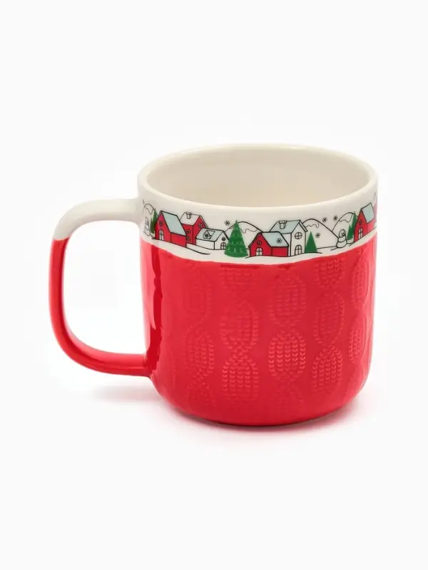 Кружка чайная керамическая «Новогодняя деревушка», 350 мл, ручная работа Кружка чайная керамическая «Новогодняя деревушка», 350 мл, ручная работа