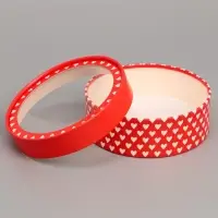 Коробка для макарун, кондитерская упаковка тубус с окном Love 16 х 16 х 5 см